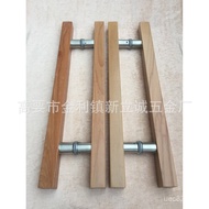 Glass Gate Storefront Log Stainless Steel Solid Wood Ready Stock Lettering Frameed Door Handle LOGO 