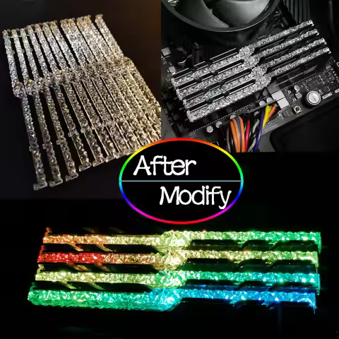 2 Pcs 4 Pcs Memory RAM Light Guide Bar Mod For G Skill Trident Z Neo RGB Change To Royal Series Band