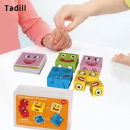 Tadill Face Changing Cube ,Wooden ,Logical Portable Cube ,Building Blocks Game, Face Changing Cube B