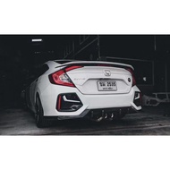 Civic FC Si Bumper Fk4 Fk7 Rear Diffuser Lips Lip Diffuser, Glossy Black FRP Material (Made in Thai)