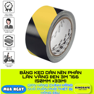 BĂNG KEO DÁN NỀN PHÂN LÀN VÀNG ĐEN 3M 766 (50MM ×33M) CHÍNH HÃNG 3M ( 1 CUỘN )