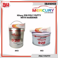 [iBH] MERCURY HITARY 928 NISSAN PUTTY WITH HARDENER (GREY)(1KG/4KG)(SIMEN KERATA)