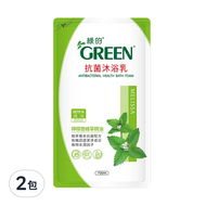 GREEN 綠的 抗菌沐浴乳補充包 檸檬香蜂草精油  700ml  2包