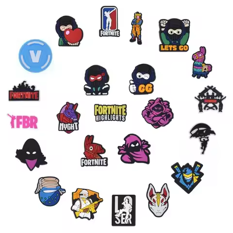 Fortnite Crocs Shoe Buckle Cute DIY Croc Charm Female Garden Shoes Decor Party Girls boys Gifts