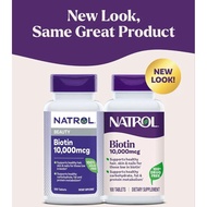 Natrol, Biotin, 10000 mcg, Promotes Healthy Hair, Skin & Nails