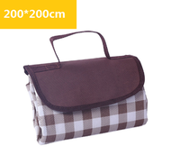 全城熱賣 - 超輕便攜可折疊野餐墊沙灘墊（咖啡格子）（200*200cm）