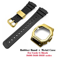 Case+ Rubber Watch Band for G-shock DW5600/5610 GW5600E Stainless Steel Watch Case for Casio DW/GW50