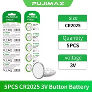 PUJIMAX Button Battery Lithium Button cell CR2025 3V battery Car Key battery Watch Battery Remote