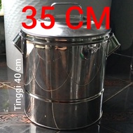 langseng 35 cm/kukusan/dandang nasi/BAHAN STENLIS TEBAL