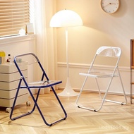 Stool Stool Crystal Acrylic Clothing Store Transparent Chair Dining Chair Makeup Folding Chair Backr
