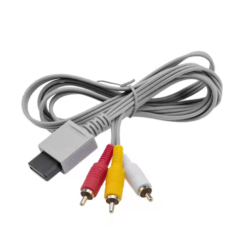 1.8m 3RCA Composite Cable for Nintendo Wii Controller Console Video AV Cable Gold-plated for Main 48