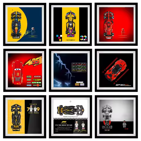 Display Frame Box for LEGO Speed Champions 77242-77259 Collectible Mini Racers,dustproof storage