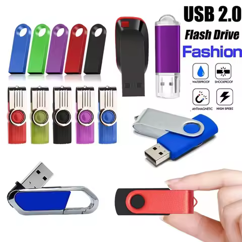 USB Flash Drive Colorful Metal 128GB 64GB 32GB Pen Drive 16GB 8G 4GB 128M Pendrive Memory Stick Crea