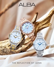 นาฬิกาข้อมือผู้หญิง ALBA Fashion รุ่น AH7AQ7X สีเงิน AH7AQ2X1 สีเงิน/ทอง AH7AP4X1 สีโรสโกลด์ขนาดตัวเรือน 31 มม.หน้าปัดสีขาว Quartz 3 เข็ม ตัวเรือน สาย Stainless steel