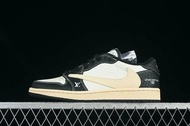 Travis Scott x Fragment Design x Air Jordan 1 Low OG SP AJ1 LV聯名 米黑鱷魚紋 低幫文化休閑板鞋 XX3168 152610
