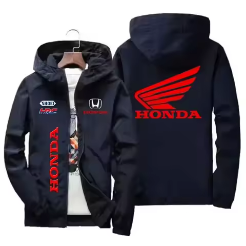 Honda HRC Men's and Women's Windproof Jackets, Fashionable and Casual Hooded Jackets, Cycling and Ra