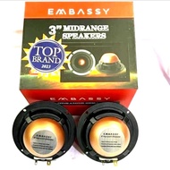 T13 EMBASSY 1 PAIR 3 INCH MIDRANGE SPEAKER 3 IN MID RANGE PASSIVE ACTIVE SPK CAR SPEAKER U