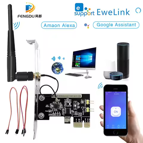 EweLink Mini PC Remote Control Turn On/OFF Switch Boot Card Relay Module Restart Switch for PCI-e De