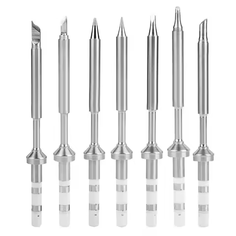 7 Types Mini Stainless TS100 Soldering Iron Tips Replacement for TS100 Soldering Iron High Hardness