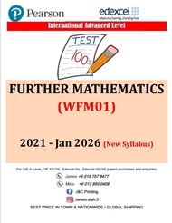 Edexcel A Level (IAL) 2021 - Jan 2026 (FP1FP2FP3)PAPERS FURTHER MATHEMATICS WFM01