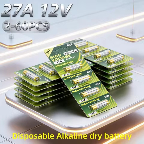 5-60PCS 12V 27A Dry Alkaline Battery, Also A27/L828/K27A, for Remote Control, Gamepad, Flashlight, D