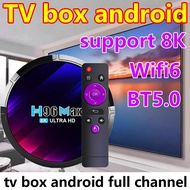 👍tv box android full channel👍tv box android 4GB 64GB support 8K Video Wifi6 BT5.0 smart tv box whit remote control