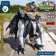 Action Figure Black WarGreymon 38Cm Digimon Statue Pajangan Mainan Agumon Black War Greymon