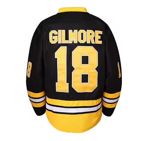 Movie 1996 Happy Gilmore # 18 Sandler Ice Hockey Jersey Men's Outdoor Sweatshirt Black Sewing Embroi