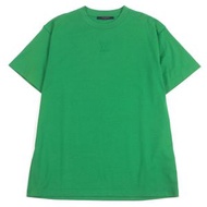 LOUIS VUITTON)男士短袖T卹，綠色，M碼，義大利製造，100%純棉，反穿，帶有LV壓紋logo，成色極佳。