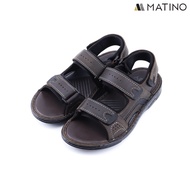 MATINO PLAY รองเท้าแตะชายหนังแท้ รุ่น MC/T 52063 - BLACK/BROWN
