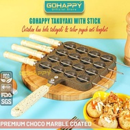 [Promo] Gohappy Takoyaki Maker Pan Mold 16 Holes Bonus Non-Stick Stick Aluminum Tool