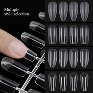 120pcs/bag Clear Transparent Seamless Fake Nails Full Cover False Nails Tips T-shaped Water Drop Fak