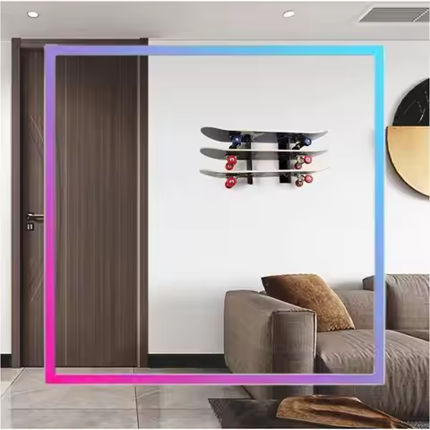 AB94-Skateboard Wall Mount Display Rack,Skateboard Shelf With Three-Layer, Skateboard Storage Hanger