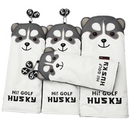 Lovely Husky Golf Driver Head Cover Cartoon Animal #1 #3 #5 #7 Woods PU Leather HeadCover Dustproof Covers