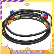 【W】1.8M 3 Set Black Anti-Explosion Refrigerant Tube 1.8M 3 Pcs Refrigerant Tube Hose Tube Kit for R1