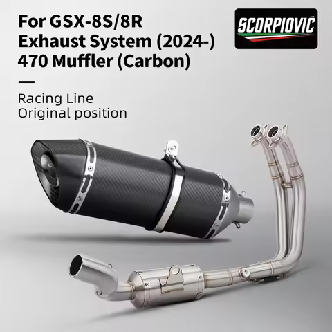 .For Suzuki GSX 8S GSX8S GSX-8S 2022 2023 2024 Motorcycle Accessories Engine Exhaust Muffler System