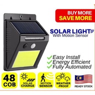 Lampu Solar Naulux LED 48 COB Outdoor Solar Waterproof 3 Modes Wall Light LED Solar Motion Sensor Li