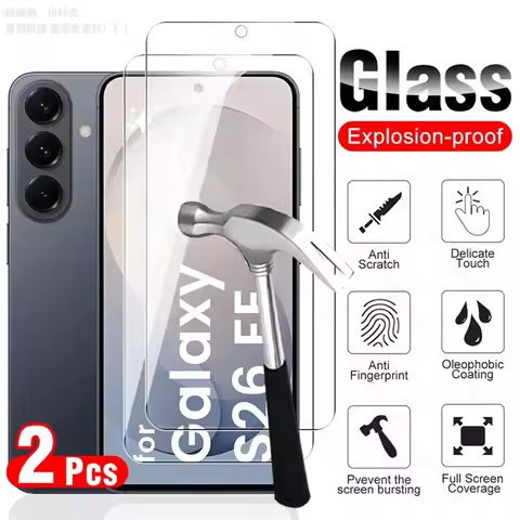 2Pcs 9H Screen Protector Temperer Glass Guard Film for Samsung Galaxy S26 FE/S 26 FE 26FE S26FE Sams