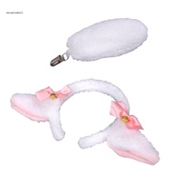 EC Sheep Costume Set Plush Sheep Ear Headband Sheep Tail Halloween Sheep Animal Costume Accessories 