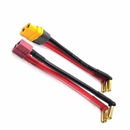 1PCS RC Battery Adapter Cable 4mm 5mm Right Angle Welded Banana Male Plug to XT60 T-plug Female Conn