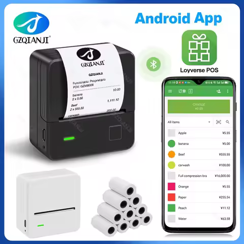 Mini POS Receipt Mobile Printer Wireless Bluetooth Portable Loyverse SII Machine Support 1D 2D Barco