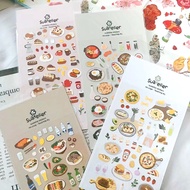Suatelier Food Trip No. 1 No. 2 Stickers | Cute Korean Western Food Pizza Burger Ramyeon Pancake Kimchi