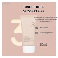 Numbuzin No.3 Porcelain Base-Skip Toneup Beige 50mi Spf50+ Pa+++Sunscreen Moisturizes, Conceals Andw