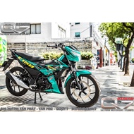 RAIDER FI FI50 EMERGENCY GREEN REMOVABLE STICKER SUZUKI RAIDER 150 FI ACCESSORI
