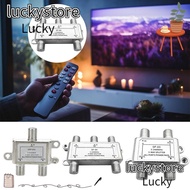 LUCKY Coaxial Cable Antenna, 5 to 2400MHz F-type Socket TV Antenna Satellite Splitter, TV Satellite Splitter Connecting TV Signals Cable Signal Splitter