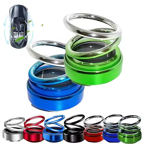 Car Aromatherapy Solar Powered Dual Ring Suspended Car Diffuser Car Air Purifier Car Perfume Ornamen