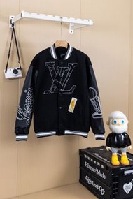 Lv X jacket NBA 聯名毛巾繡棒球服外套
