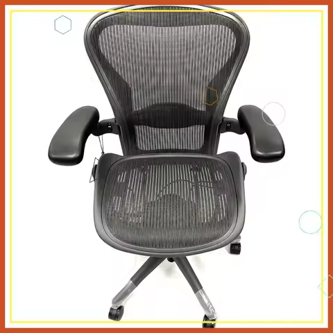 Renewed Herman Miller Aeron Size B Office Chair with Adjustable Arms, Tilt Limiter & Lumbar Support
