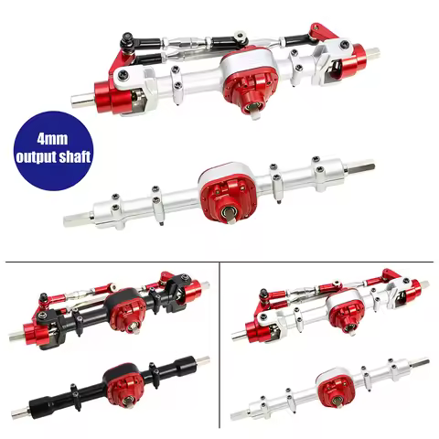 Newest Metal Front And Rear Axle Set with 4mm Output Shaft for 1/12 MN MN99s V2 MN82 MN78 MN300 MN16