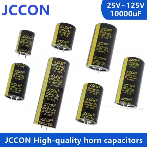 1/2pcs JCCON 25V 35V 50V 63V10000uf 80V 100V 125V 10000UF Audio Electrolytic Capacitor For Hifi Ampl